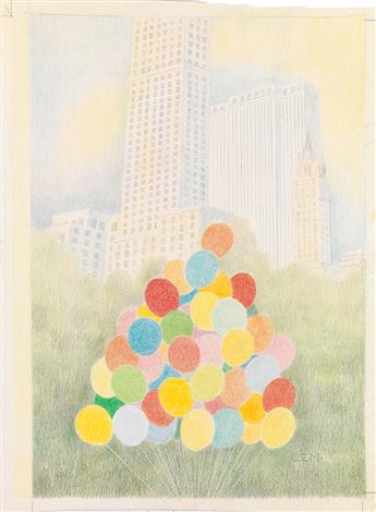 (THE NEW YORKER) CHARLES E. MARTIN. Balloons in Central Park.